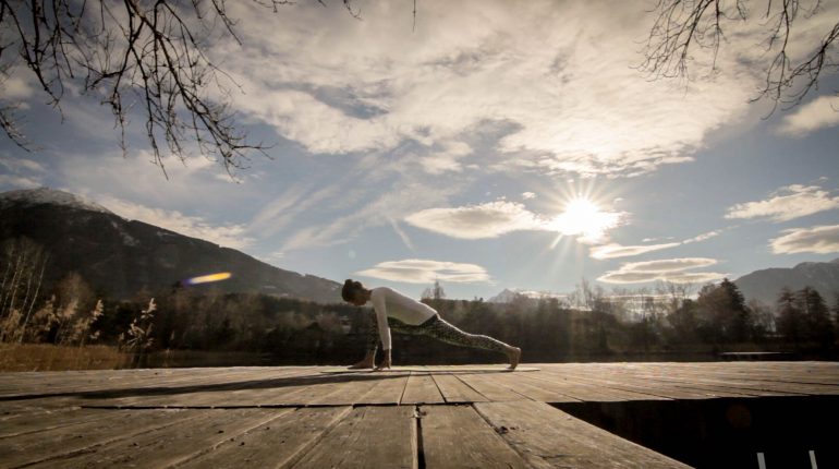 Woman in Yoga Pose, Pilates Pose, Innsbruck